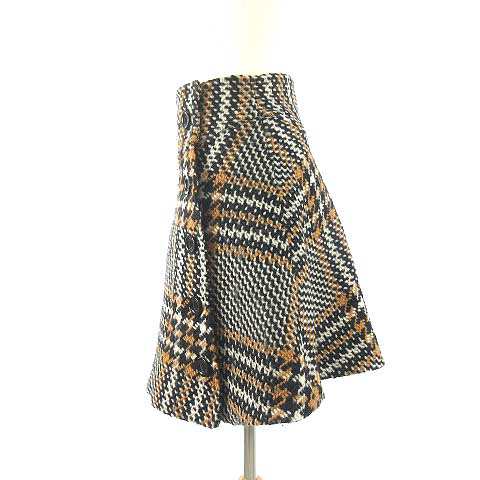 中古】スナイデル snidel 15AW チェック ウール フレア スカート ミニ