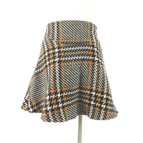 中古】スナイデル snidel 15AW チェック ウール フレア スカート ミニ