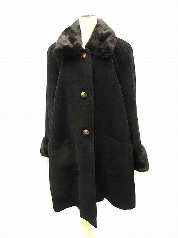 中古 フォクシーブティック Foxey Boutique コート ステンカラー ロング ウール ミンクファー ブラック 黒 Fの通販はau Pay マーケット ブランド古着のベクトル