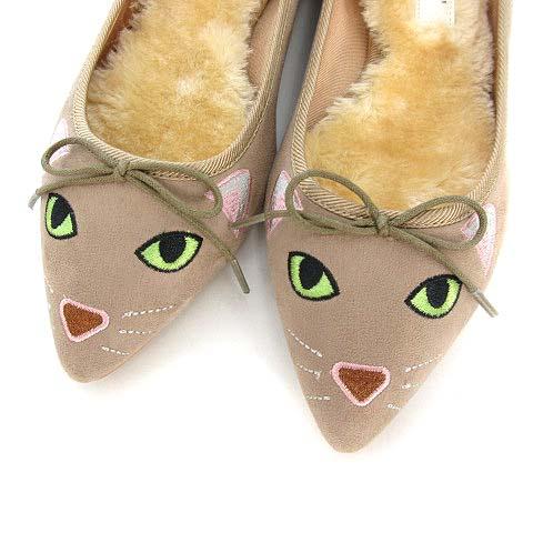 中古 未使用品 マチルダ Mathilda フラット シューズ パンプス ネコ キャット モチーフ ベージュ 23の通販はau Pay マーケット ブランド古着のベクトル