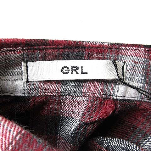 中古 未使用品 グレイル Grl Ac18 オーバーサイズ チェック シャツ ワンピース 長袖 レッド系 赤系 F レディースの通販はau Pay マーケット ブランド古着のベクトル