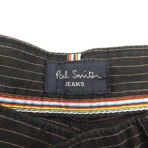 中古 ポールスミスジーンズ Paul Smith Jeans パンツ ストライプ コットン リネン混 麻混 レザーパッチ 黒 Mの通販はau Pay マーケット ブランド古着のベクトル