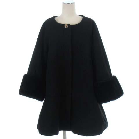 中古 スナイデル Snidel ポイントビジュー ノーカラー コート Aライン フェイクファー ブラック 黒 F レディースの通販はau Pay マーケット ブランド古着のベクトル