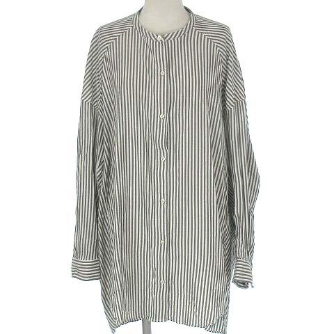 中古 アメリカンホリック ドロップショルダー バンドカラー シャツ チュニック ストライプ 長袖 グレー 白 Fの通販はau Pay マーケット ブランド古着のベクトル