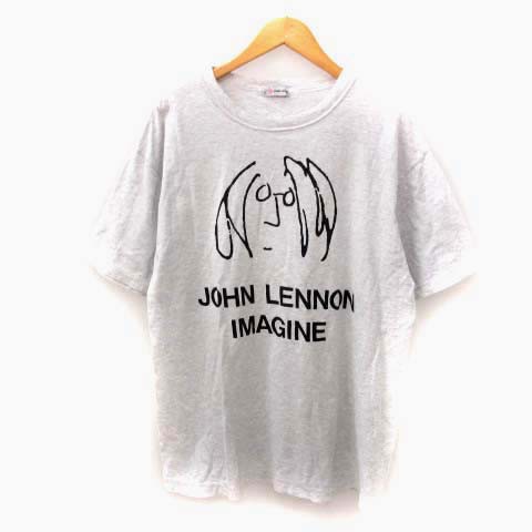 中古】ジョンレノン JOHN LENNON Tシャツ カットソー 半袖 イラスト