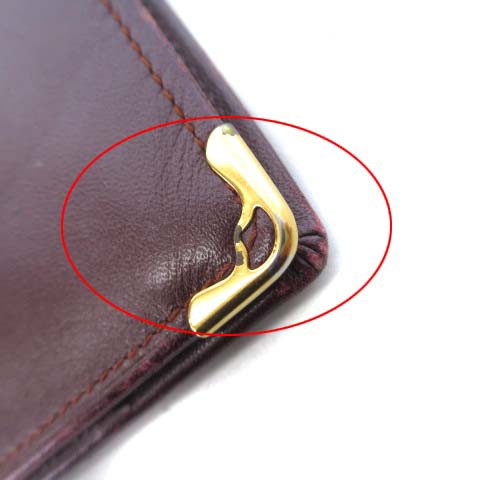 ■新品■未使用■ Cartier カルティエ マストライン レザー 二つ折り 財布 ウォレット レディース ボルドー系 AN2645