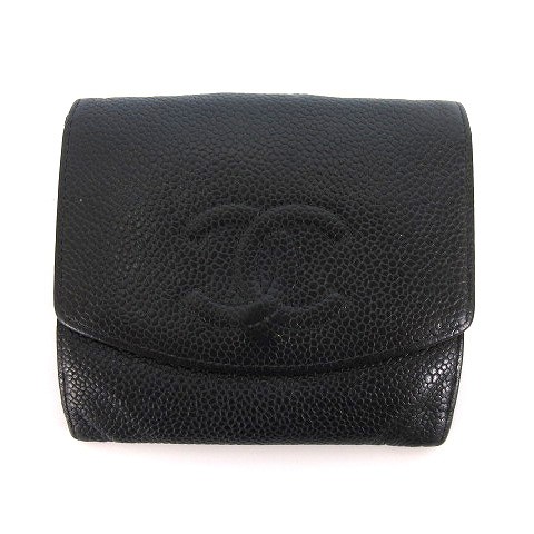 中古】シャネル CHANEL 二つ折り財布 ココマーク コンパクト