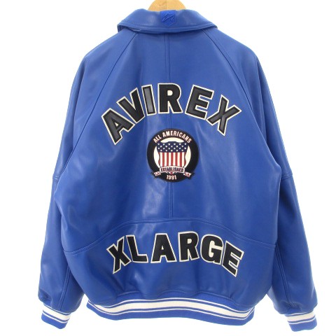 XLARGE×AVIREX ICON JACKET スタジャン フェイクレザーまる091300古着