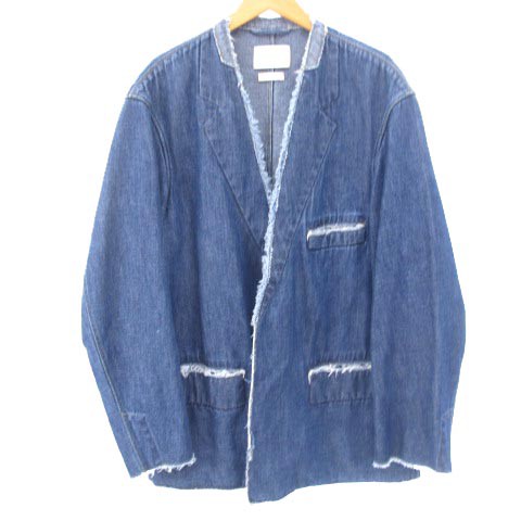 【中古】ヨーク YOKE 21SS YK21SS0195J カットオフ デニムテーラードジャケット ボタンレス ブルー 青系 2 M位 メンズ｜au  PAY マーケット