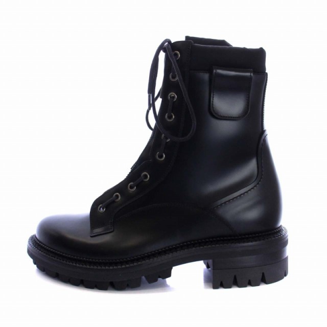 【中古】未使用品 ディースクエアード DSQUARED2 Combat ABRASIVATO NERO レースアップブーツ ショート 41 27.4cm 黒