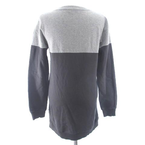 モンクレール MONCLER COMPLETO MAGLIA スウェット トレーナー 長袖 裏毛 ロゴ刺繍 バイカラー グレー キッズ レディース 中古】モンクレール MONCLER COMPLETO MAGLIA スウェット