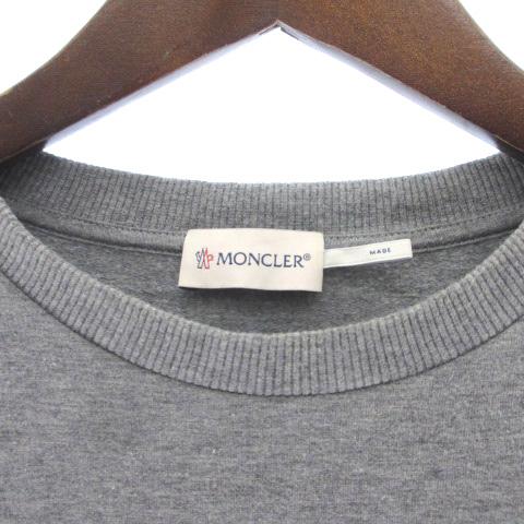 モンクレール MONCLER COMPLETO MAGLIA スウェット トレーナー 長袖 裏毛 ロゴ刺繍 バイカラー グレー キッズ レディース 中古】モンクレール MONCLER COMPLETO MAGLIA スウェット