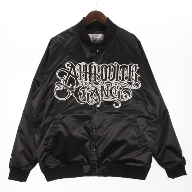 【中古】バッズプール 良品 CLASSIC LOGO NYLON VARSITY JACKET 舐達麻 中綿 ジャケット スタジャン 刺繍 黒 XL