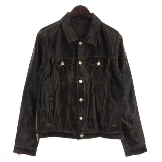 【中古】アート カムズ ファースト Art Comes First ジャケット バック刺繍 光沢 黒 ブラック XS アウター メンズ