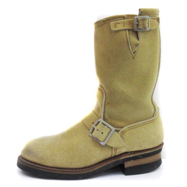 【中古】レッドウィング REDWING エンジニア ブーツ スエード 8268 PT91 ベージュ 6 1/2 24.5cm メンズ