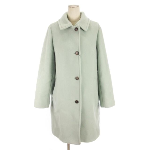 【中古】未使用品 マッキントッシュ ロンドン タグ付き ウール ダブルクロス ベロア コート ステンカラー 緑系 44