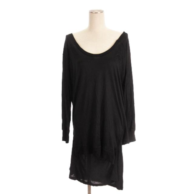 【中古】トーガ TOGA アーカイブス ARCHIVES 2006 Tシャツ カットソー 長袖 変形 切替 シアー シルク ブラック 2 M