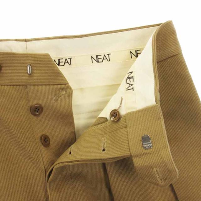 中古】ニート NEAT テーパード パンツ 2タック コットン ベージュ 44