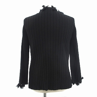 【中古】シャネル CHANEL カーディガン ホック ココマーク リボンモチーフ シルク 06P P28035K00037 黒 ブラック