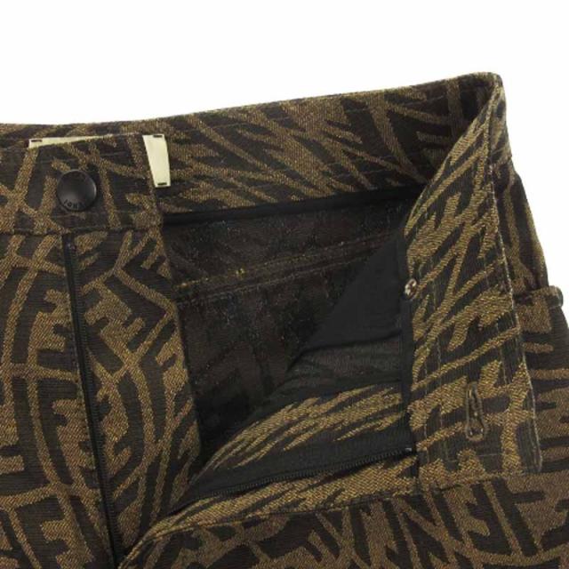 【中古】フェンディ × サラコールマン 良品 21SS フィッシュアイロゴ パンツ タバコ ズッカ柄 総柄 茶 38 ■ECT 中古】フェンディ × サラコールマン 良品 21SS フィッシュアイロゴ