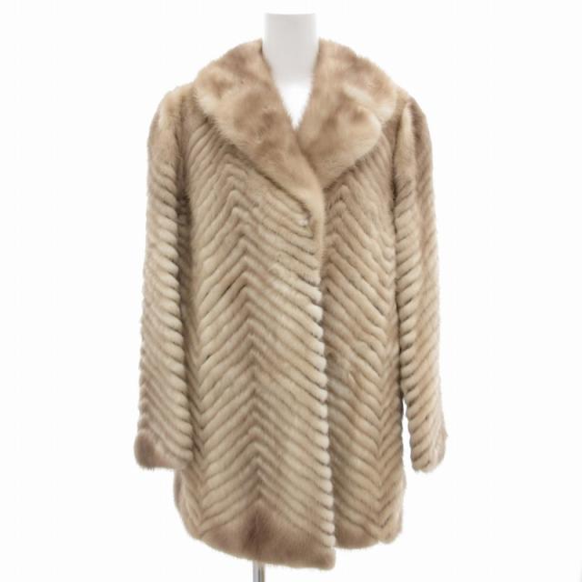 【中古】エンバ EMBA ファーコート 毛皮 シェアードミンク ベージュ /AE ■ECT レディース