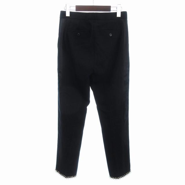 【中古】バーバリー BURBERRY テーパード パンツ 裾リング ウール 黒 ブラック 34 ■ECT レディース 中古】バーバリー BURBERRY テーパード パンツ 裾リング ウール 黒