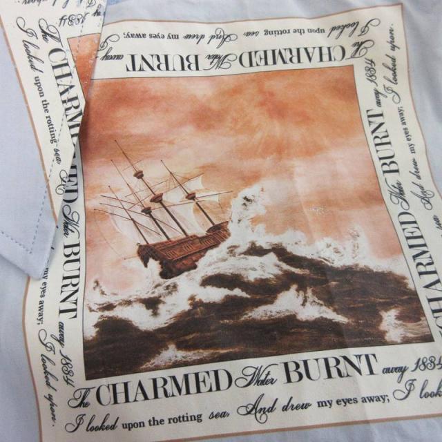 中古】バーバリー BURBERRY コットン シャツ ブラウス 長袖 プリント