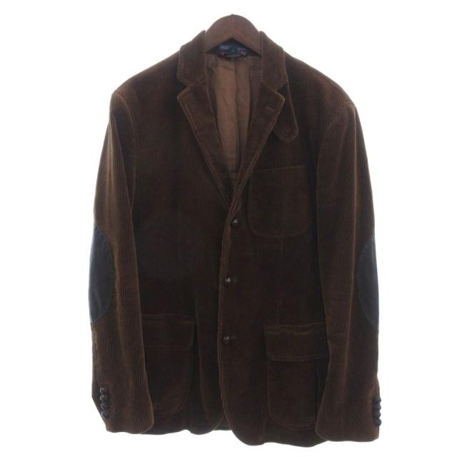 【中古】ポロ ラルフローレン コーデュロイ ジャケット エルボーパッチ 茶 ブラウン 38 175/92A ★AA☆ メンズ