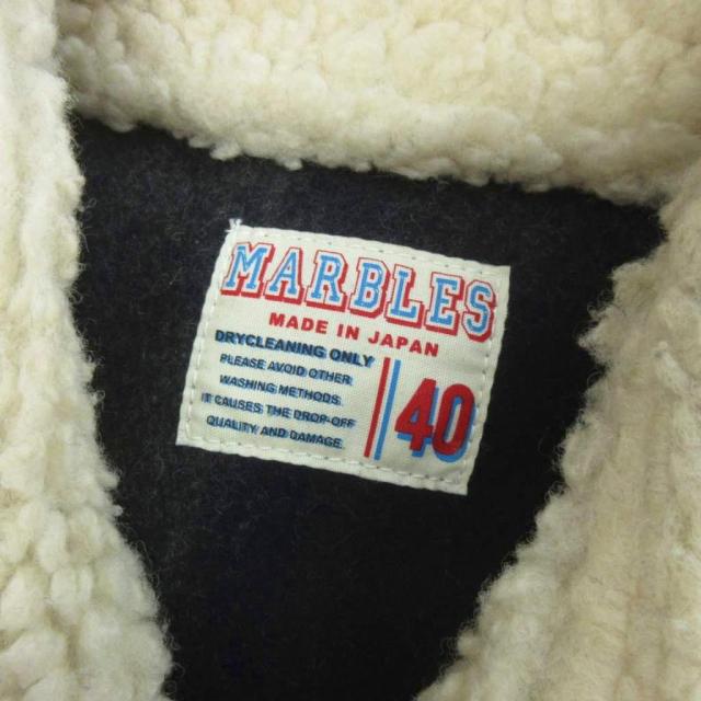 【中古】マーブルズ Marbles ボアジャケット チェック グレー ネイビー ブラック 40 M ■ECT メンズ 中古】マーブルズ Marbles ボアジャケット チェック グレー ネイビー