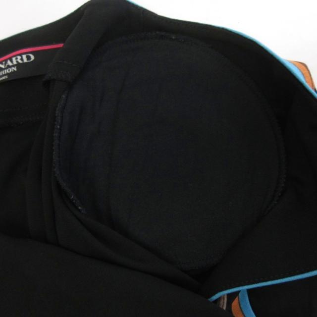 中古】レオナール LEONARD トリム ジャケット カーディガン 花柄 黒