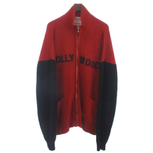 【中古】ダイリク DAIRIKU MY HERO HOLLYWOOD ドライバーズ ニット ジップアップ ジャケット 赤 レッド L メンズ
