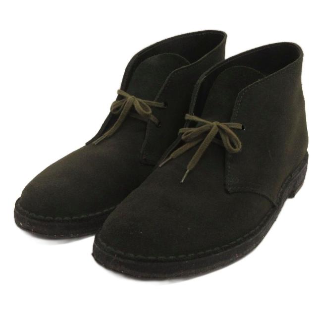 【中古】クラークス clarks デザートブーツ スエード ダークグリーン 7.5 25.5cm相当 メンズ
