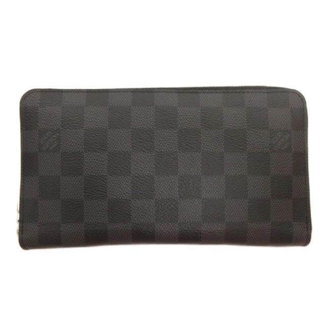 【中古】ルイヴィトン N60111 ジッピー オーガナイザー NM ダミエ グラフィット 長財布 ブラック系 メンズ