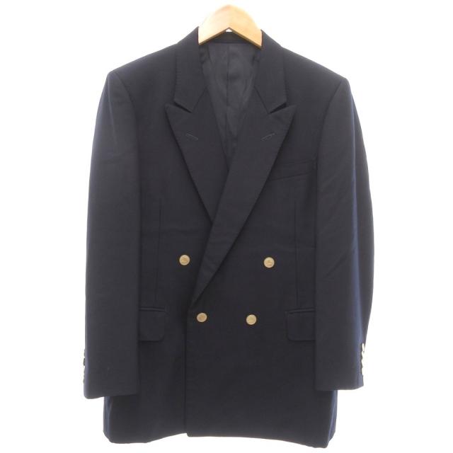 【中古】バーバリーズ Burberrys 紺ブレ ブレザー ジャケット ダブル 銀ボタン 紺 ネイビー /YJ ■ECT メンズ