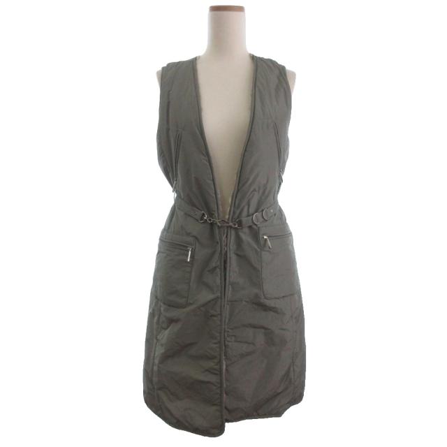 【中古】Sマックスマーラ 'S Max Mara ロングジレ ベスト ラビットファー カーキ系 40 レディース