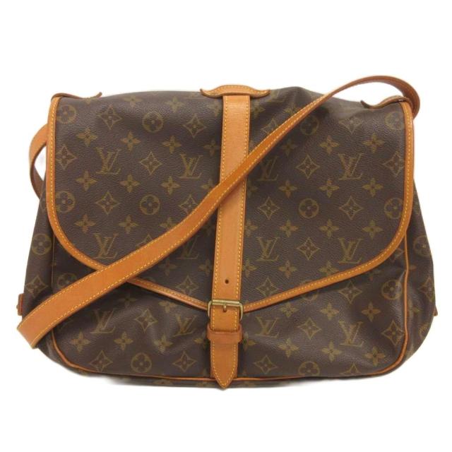 【中古】ルイヴィトン LOUIS VUITTON M42254 ソミュール35 モノグラム ショルダーバッグ ブラウン レディース