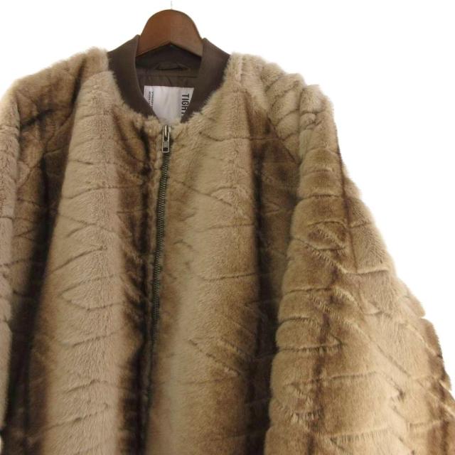 【中古】タイトブース TIGHTBOOTH TBPR 美品 25AW T QUILT FUR MA-1 ファージャケット ブルゾン 中綿 茶 ブラウン XL_2