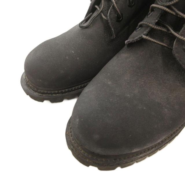 【中古】ティンバーランド Timberland ショートブーツ レースアップ レザー ロゴ 9.5 黒 ブラック