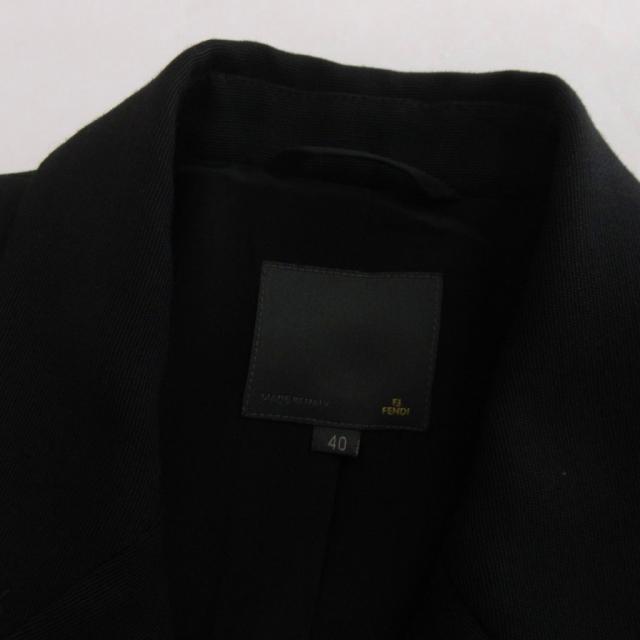 【中古】フェンディ FENDI ショートテーラードジャケット ウール 黒 ブラック 40 レディース_5
