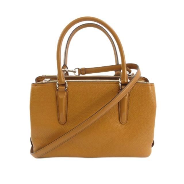 【中古】コーチ COACH キャリーオール ブルックリン ハンドバッグ ショルダー 2Way 金属プレート 56839 茶 ブラウン レディース