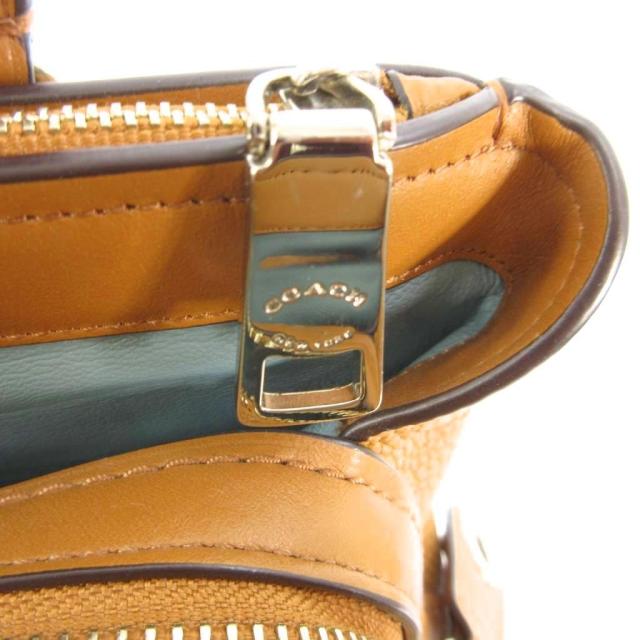 【中古】コーチ COACH キャリーオール ブルックリン ハンドバッグ ショルダー 2Way 金属プレート 56839 茶 ブラウン レディース