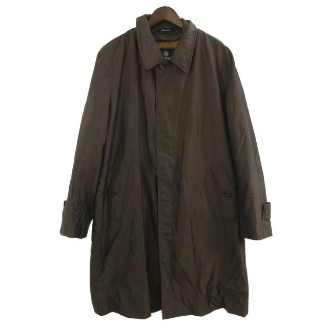 【中古】アクアスキュータム AQUASCUTUM LONDON ステンカラーコート ロング ライナー付き 茶 ブラウン系 ■GY56 メンズ