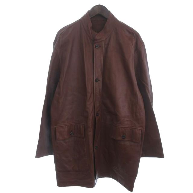【中古】クリスチャンディオール Christian Dior コート ラムレザー ヴィンテージ 鐘紡 ブラウン系 M メンズ