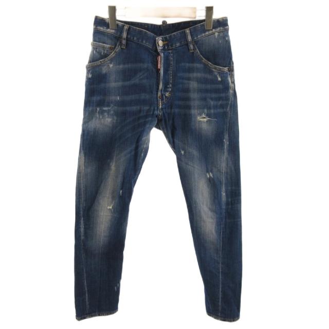 【中古】ディースクエアード Dデニムパンツ ジーンズ Skater Jean ダメージ加工 スキニー インディゴ 44 ■SK