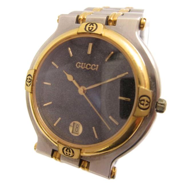【中古】グッチ GUCCI 腕時計 9000G クォーツ メタルバンド 不動品 ジャンク メンズ