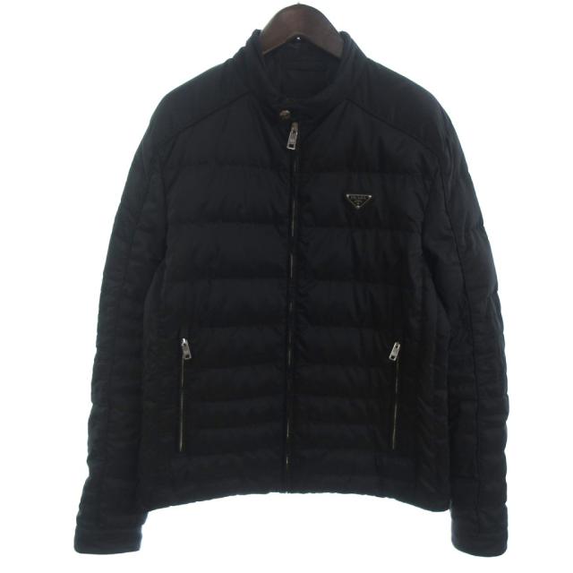 【中古】プラダ PRADA 24AW ダウンジャケット 三角プレート SGH068 R232 1060 ブラック 52 ☆AA★ メンズ