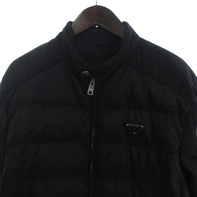 【中古】プラダ PRADA 24AW ダウンジャケット 三角プレート SGH068 R232 1060 ブラック 52 ☆AA★ メンズ