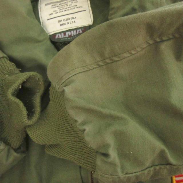 【中古】アルファ ALPHA AIR FORCE SECURITY フライトジャケット ブルゾン カーキ L メンズ_4