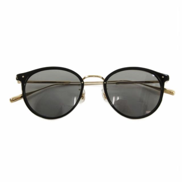 【中古】アイヴァン EYEVAN サングラス 48□21-145 ブラック ゴールドカラー メンズ