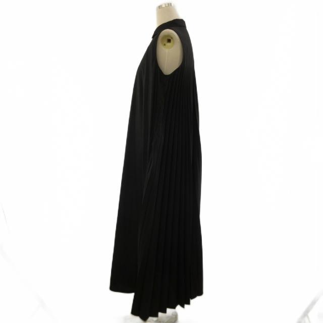 【中古】ソブ sov. ダブスタ バックプリーツブロードシャツワンピース ノースリーブ マキシ丈 黒 38 レディース_1